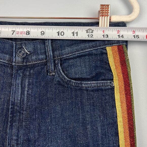 Mother “the insider crop” Swept away glitter racer size 28 cropped jeans - Picture 5 of 11